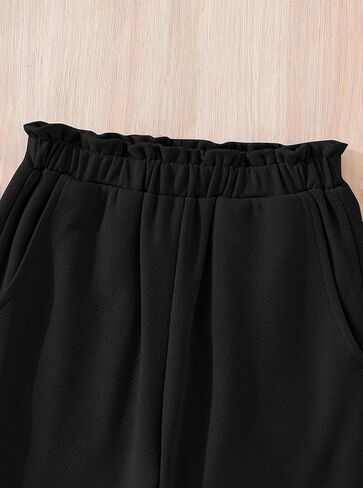 Hilinker Girls Long Sleeve 3 Piece Outfits Graphic Crop Tee and Cami Top with Pants Set in Kuwait