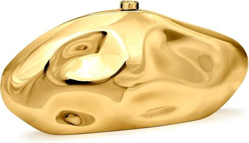 Acrylic Clutch Purse for Women Irregular Shell Evening Handbag for wedding party (Shiny Gold) in Saudi Arabia