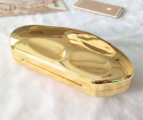 Acrylic Clutch Purse for Women Irregular Shell Evening Handbag for wedding party (Shiny Gold) in Saudi Arabia
