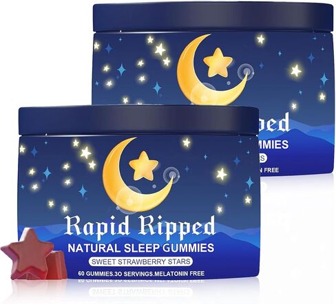 Jrr Natural Sleep Aid Gummies - تغفو بسرعة وبلطف في 30 دقيقة - الميلاتونين الفعالة 6 ملغ من النوم+ Gummies للبالغين في نوم ليلة مريحة -60 (1pc) in Kuwait