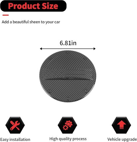 RT-TCZ Fuel Filler Gas Tank Door Cap Cover Trim Decoration Exterior Accessories for Chevy Camaro 2012-2015 (Black Carbon Fiber) in Saudi Arabia