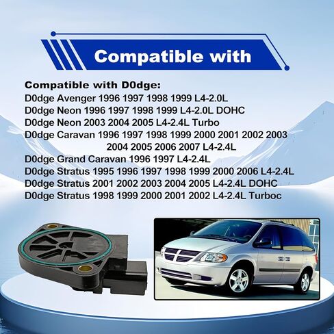 Camshaft Position Sensor Compatible with Chrysler Dodge PT Cruiser 2001-2010, 1996-2006 Sebring Caravan Stratus, Cirrus Avenger Neon Replaces 5093508AA 4882251AB 917724 917-724 in Saudi Arabia