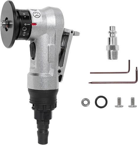 Handheld Pneumatic Chamfering Tool, 45 Degrees Arc Corner, 1/4 Inch Air Inlet, Mini Air-Powered Chamfering Machine for Metal Wood Beveling and Deburring(C&R Angle Blades) in Saudi Arabia