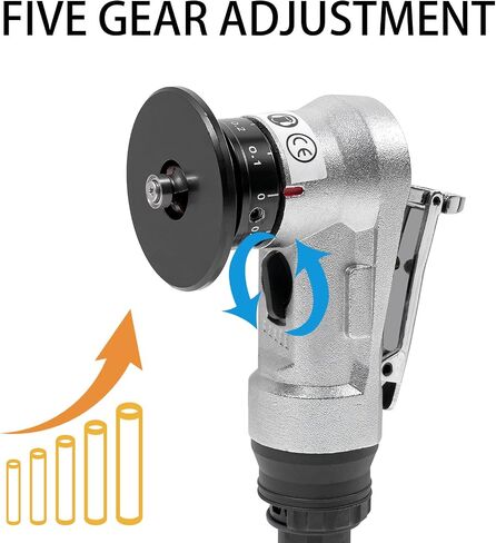 Handheld Pneumatic Chamfering Tool, 45 Degrees Arc Corner, 1/4 Inch Air Inlet, Mini Air-Powered Chamfering Machine for Metal Wood Beveling and Deburring(C&R Angle Blades) in Saudi Arabia