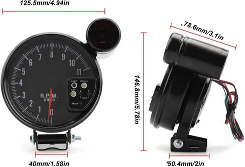 مقياس سرعة الدوران 12 فولت 5 بوصة مع LED Shift Light 7 شاشة ألوان 11 دورة في الدقيقة حزمة تثبيت عدسة واضحة لـ 4 6 8 أسطوانة المركبات in Saudi Arabia