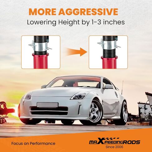 MaxPeedingRods Coilovers لنيسان 350Z RWD 2003-2008 (Z33) ، لإنفينيتي G35 RWD 2003-2007 (V35) ، طقم التعليق القابل للتعديل قابلة للتعديل ، طقم التخميد المسبق. in Kuwait