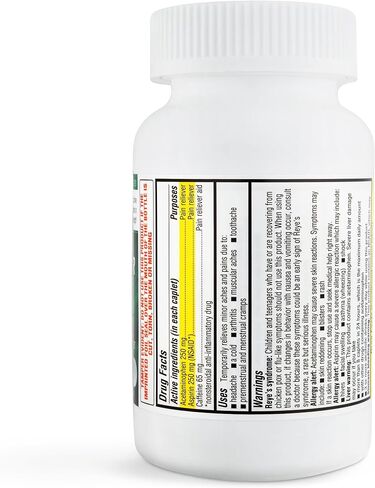 Timely Extra Strength Headache Relief - Acetaminophen with Aspirin & Caffeine (300 Caplets) - Headache, Migraine & Back and Body Pain & Muscle Aches - Compares to Excedrin Extra Strength - Made In USA in Kuwait