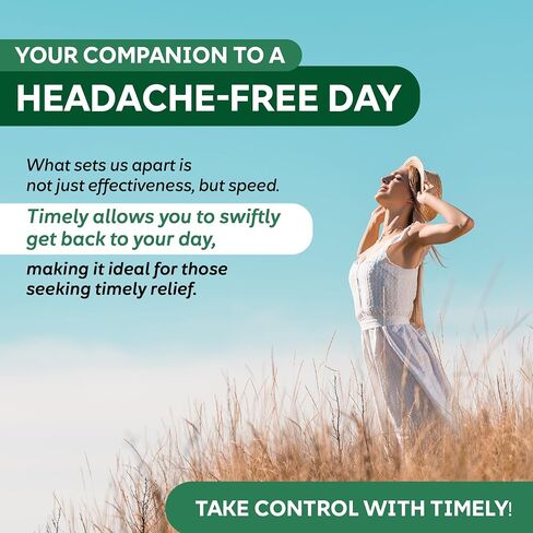 Timely Extra Strength Headache Relief - Acetaminophen with Aspirin & Caffeine (300 Caplets) - Headache, Migraine & Back and Body Pain & Muscle Aches - Compares to Excedrin Extra Strength - Made In USA in Kuwait