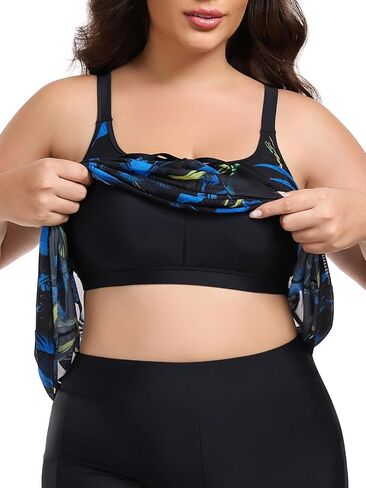 Ocean Blues Women's Mesh Tankini Top Blouson Tankini بدلة السباحة من الأعلى in Kuwait