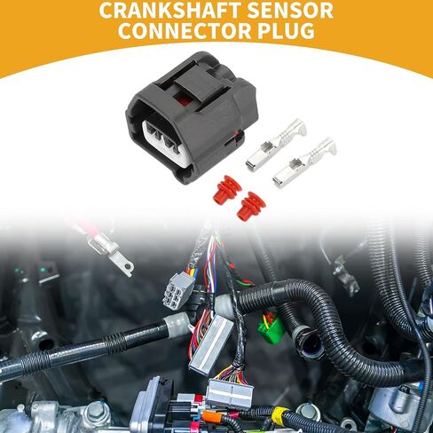 2 Pin Crankshaft Sensor Connector Plug - Car Female Wire Terminal Connector - for Toyota Plastic Dark Gray - 1 Set in Saudi Arabia