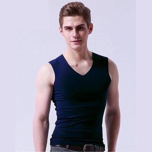 Men's Tank Tops Gym Sleeveless V-Neck Workout Running Shirt, Slimming Body Shaper Muscle Vest Undershirts in Saudi Arabia