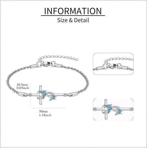ONEFINITY Cross Bracelet 925 Sterling Silver Turquoise Cross Bracelet Religious Jewelry Gifts for Women in Saudi Arabia