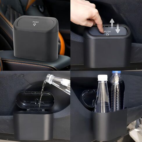 Car Trash Can with Lid, Mini Garbage Bin, Mounted Trash Can, Storage Box, Car Organizer for Vehicle, Home, Office in Saudi Arabia
