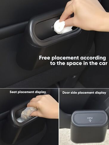 Car Trash Can with Lid, Mini Garbage Bin, Mounted Trash Can, Storage Box, Car Organizer for Vehicle, Home, Office in Saudi Arabia