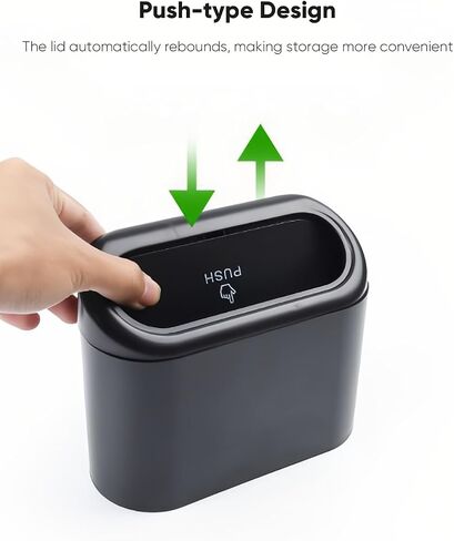 Car Trash Can with Lid, Mini Garbage Bin, Mounted Trash Can, Storage Box, Car Organizer for Vehicle, Home, Office in Saudi Arabia