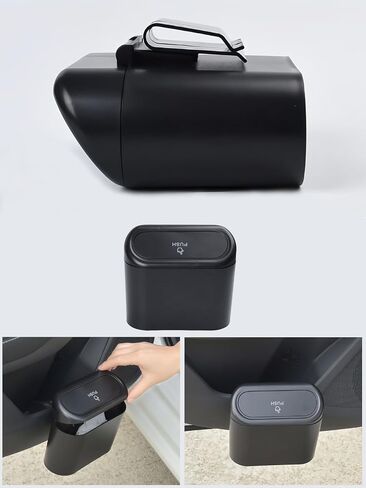 Car Trash Can with Lid, Mini Garbage Bin, Mounted Trash Can, Storage Box, Car Organizer for Vehicle, Home, Office in Saudi Arabia