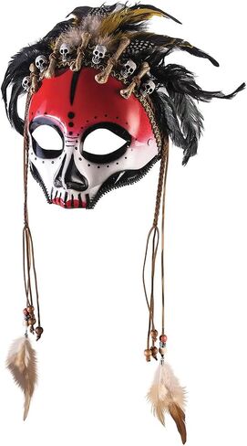 Forum Novelties Adult Voodoo Face Mask With Skulls, Red in Saudi Arabia
