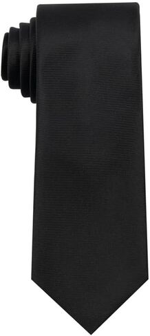Calabrum Men's Slim Solid Black Tie (Black, One Size) in Saudi Arabia