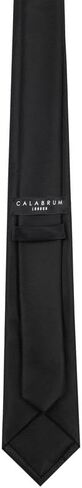 Calabrum Men's Slim Solid Black Tie (Black, One Size) in Saudi Arabia
