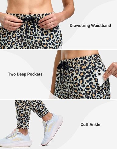 SANTINY Women's Fleece Lined Joggers Pockets Drawstring Waterproof Sweatpants Thermal Ski Running Winter Hiking Pants Women in Saudi Arabia