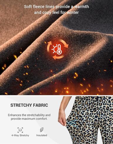 SANTINY Women's Fleece Lined Joggers Pockets Drawstring Waterproof Sweatpants Thermal Ski Running Winter Hiking Pants Women in Saudi Arabia