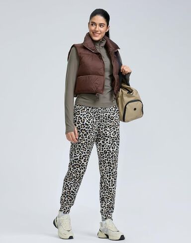 SANTINY Women's Fleece Lined Joggers Pockets Drawstring Waterproof Sweatpants Thermal Ski Running Winter Hiking Pants Women in Saudi Arabia
