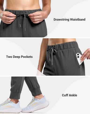 SANTINY Women's Fleece Lined Joggers Pockets Drawstring Waterproof Sweatpants Thermal Ski Running Winter Hiking Pants Women in Saudi Arabia