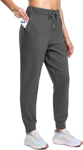 SANTINY Women's Fleece Lined Joggers Pockets Drawstring Waterproof Sweatpants Thermal Ski Running Winter Hiking Pants Women in Saudi Arabia