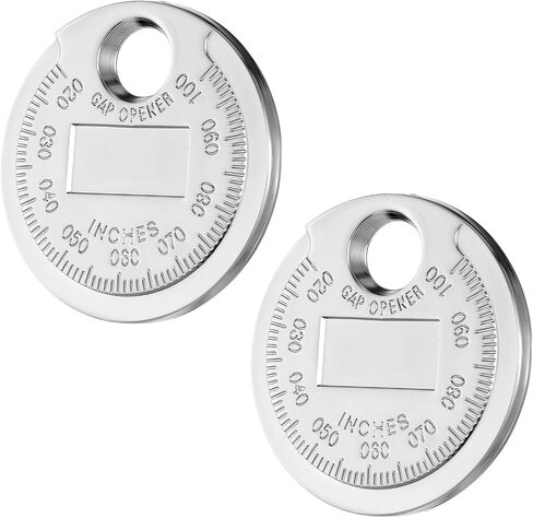 Spark Plug Gap Measuring Tool 2PCS Measuring Wire Spark Plug Gap Gauge Tool Sparks Plugs Gap Tools Scaled from 0.020 to 0.100 In Universal Zinc Gaps Measurings Tools Car Accessories for Quick Reading in Saudi Arabia