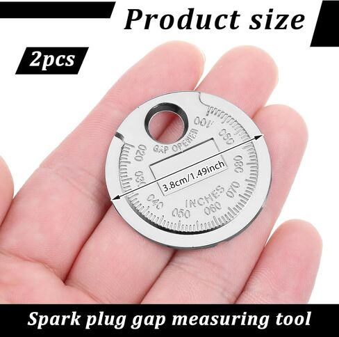 Spark Plug Gap Measuring Tool 2PCS Measuring Wire Spark Plug Gap Gauge Tool Sparks Plugs Gap Tools Scaled from 0.020 to 0.100 In Universal Zinc Gaps Measurings Tools Car Accessories for Quick Reading in Saudi Arabia