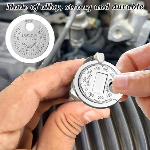 Spark Plug Gap Measuring Tool 2PCS Measuring Wire Spark Plug Gap Gauge Tool Sparks Plugs Gap Tools Scaled from 0.020 to 0.100 In Universal Zinc Gaps Measurings Tools Car Accessories for Quick Reading in Saudi Arabia