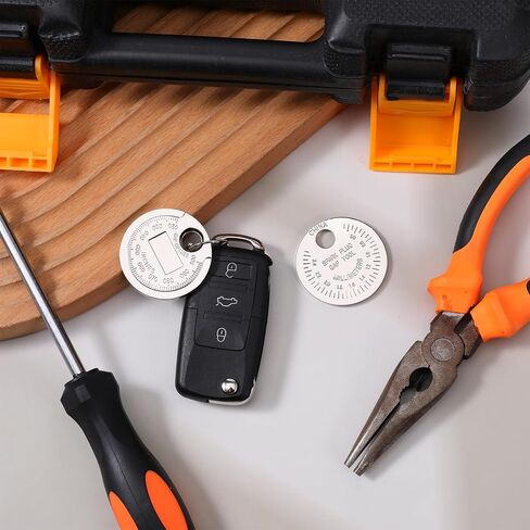 Spark Plug Gap Measuring Tool 2PCS Measuring Wire Spark Plug Gap Gauge Tool Sparks Plugs Gap Tools Scaled from 0.020 to 0.100 In Universal Zinc Gaps Measurings Tools Car Accessories for Quick Reading in Saudi Arabia
