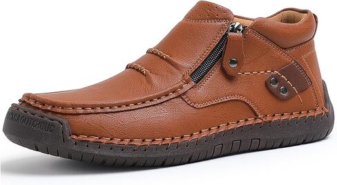 WOWSTICK Men's Slip on Hand-Stitched Leather Loafers, Lightweight Comfort Casual Ankle Chukka Walking Shoes in Saudi Arabia
