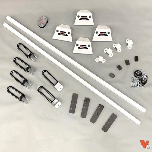 Vantech GFY Heavy Duty 2 Bar Ladder roof Rack, Compatible with Transit Connect 2014 - On Van (White) in Kuwait