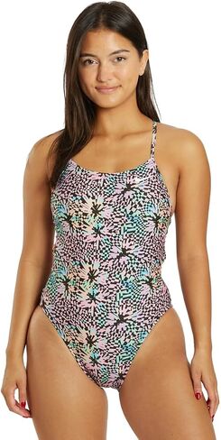Nike Women's Hydrastrong Multi Print Lace Up Tie Back One One One Swimsuit Floud Bloud ، 24 in Saudi Arabia