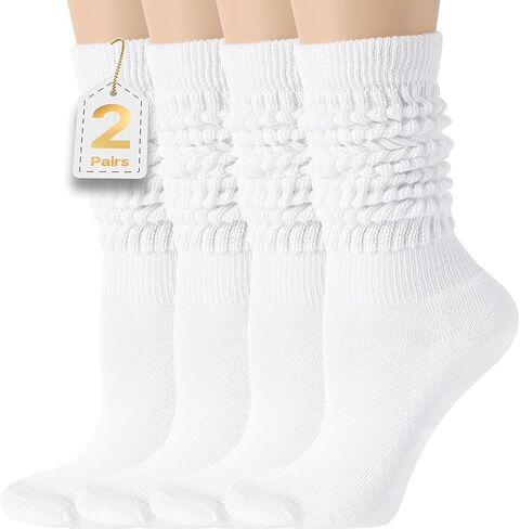 Slouchy Socks Women Slouch Knee High Boot Long Tube Socks 3 Pairs in Saudi Arabia