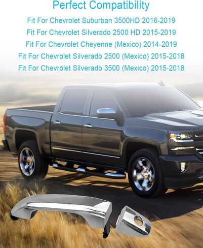 خارج الباب مقبض كروم ملاءمة لتشيفي شيفروليه سيلفرادو ضاحية Tahoe GMC Sierra Yukon 2014-2019 استبدال 84713663 84338766 22940647 22923598 in Saudi Arabia