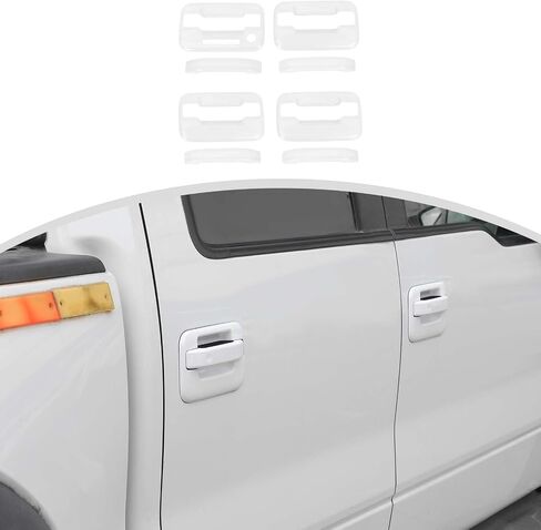 Cherocar 8pcs مقبض الباب الخارجي تغطية تزيين تزيين تزيين الفترة 2009-2014 Ford F150 SVTRAPTOR والاكتمالات الخارجية للحماية in Kuwait