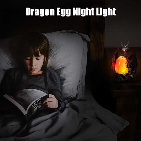 Evil Dragon Snow Globe Statue, Illuminated Water Filled Egg, Rotating Mist Effect, Skull-Embedded Base, Fire Dragon Egg Glow with 6H Timer, Battery Operated, Unique Halloween Snow Globe Holiday Decor in Saudi Arabia