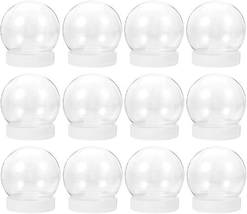 Doitool 24 Pack DIY Snow Globe Kit ، كرة بلاستيكية صافية مع غطاء من القبع in Saudi Arabia