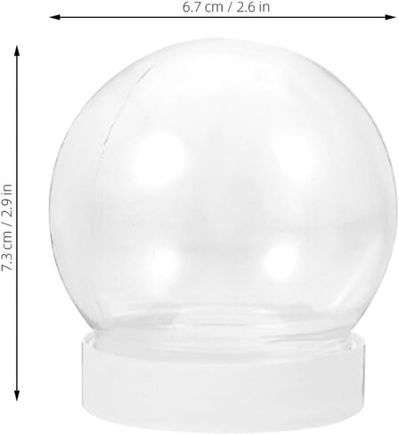 Doitool 24 Pack DIY Snow Globe Kit ، كرة بلاستيكية صافية مع غطاء من القبع in Saudi Arabia