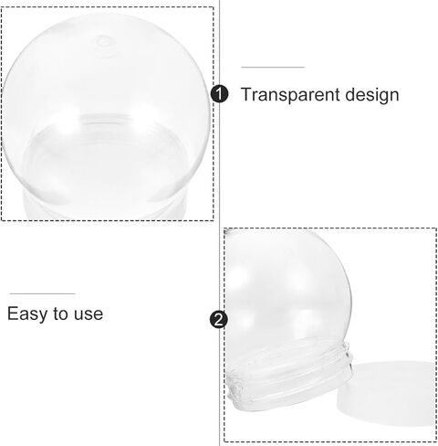 Doitool 24 Pack DIY Snow Globe Kit ، كرة بلاستيكية صافية مع غطاء من القبع in Saudi Arabia