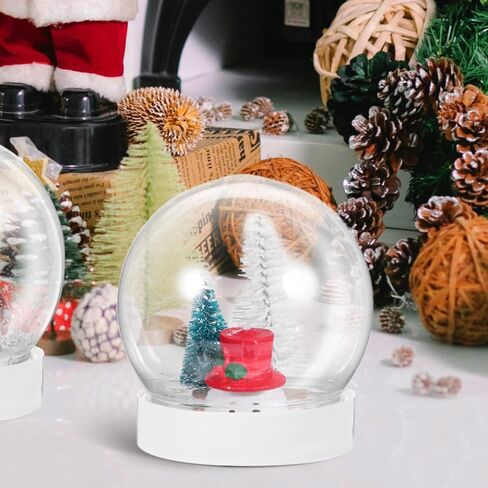 Doitool 24 Pack DIY Snow Globe Kit ، كرة بلاستيكية صافية مع غطاء من القبع in Saudi Arabia