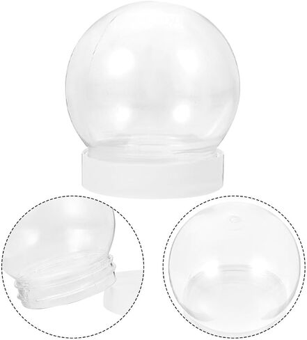 Doitool 24 Pack DIY Snow Globe Kit ، كرة بلاستيكية صافية مع غطاء من القبع in Saudi Arabia