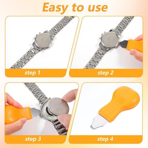 Watch Back Remover Tool, 4 Pcs Watch Battery Replacement Tool Kit Watchs Case Opener with a Cleaning Cloth for Watches Repair Adjustment in Saudi Arabia