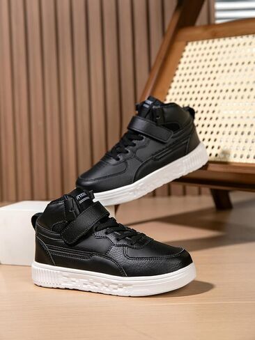 Boy Girl Board Shoes Non-Slip Outdoor Adjustable Strap Closure High Top Sneakers for Little Kids/Big Kids Age 6-12 Years in Saudi Arabia