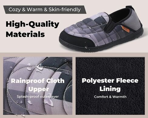 Mens Slip On Slippers Coolmax® Two Tone Comfy Slipper Memory Foam Slippers Indoor Outdoor Men's House Shoes Loafers | Moisture-wicking | Breathable in Saudi Arabia