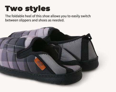 Mens Slip On Slippers Coolmax® Two Tone Comfy Slipper Memory Foam Slippers Indoor Outdoor Men's House Shoes Loafers | Moisture-wicking | Breathable in Saudi Arabia