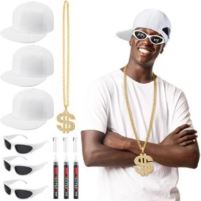 Yahenda 12 PCS Halloween Hip Hop Costume Kit 80s/90s Accessories نظارات شمسية in Kuwait