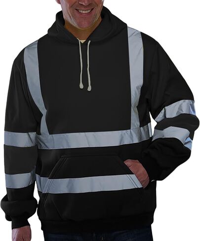 Hi Vis Hoodie Men Women Reflective High Visibility Hoodie Safety Pullover Construction Jackets Work Security Jackets in Saudi Arabia